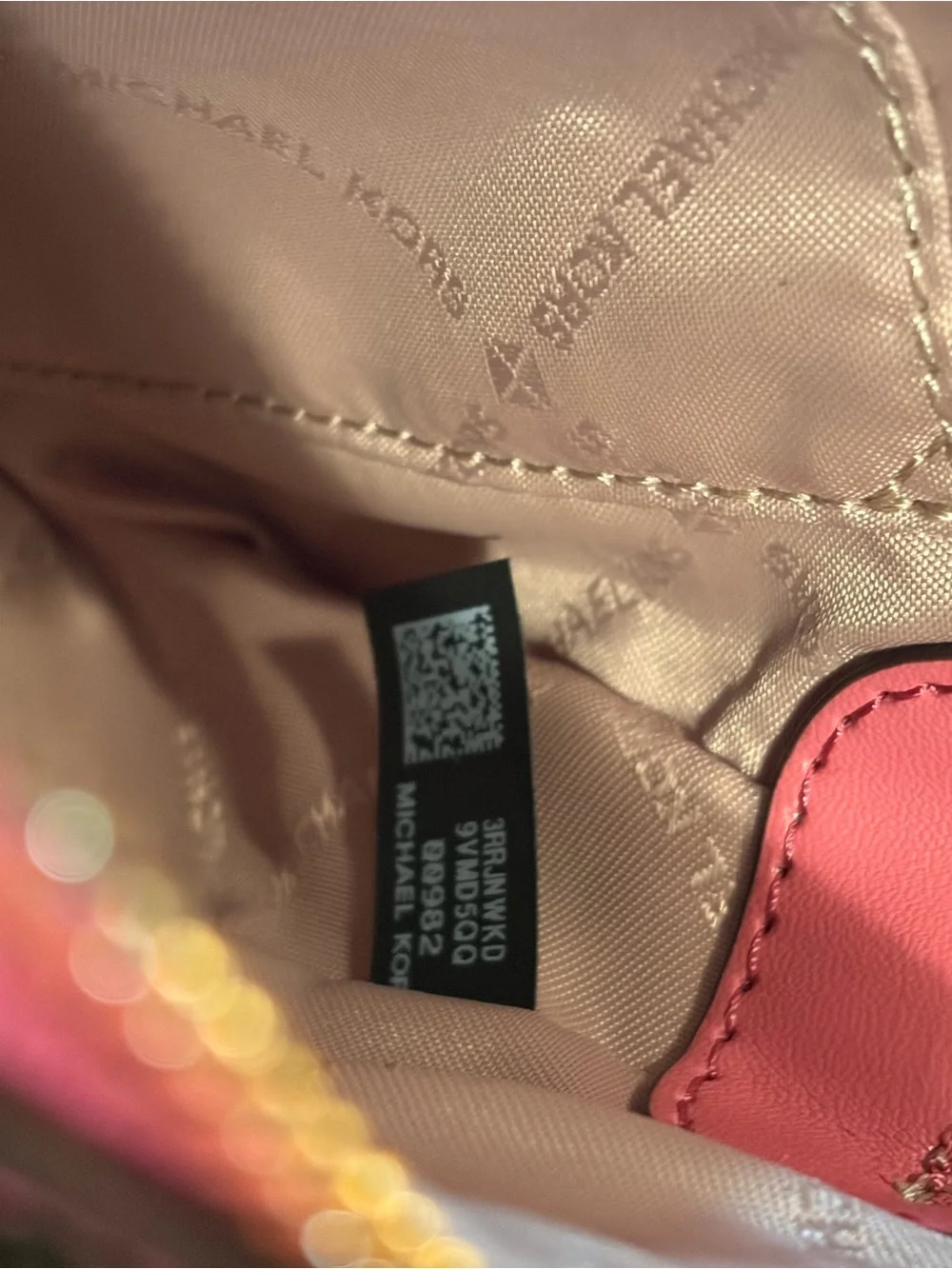 Michael Kors Hot Pink Saffiano Leather Crossbody with Gold Chain